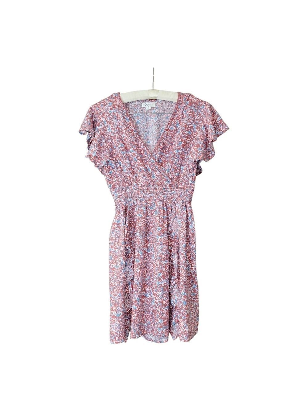 Japna Floral Feminine Fit & Flare Pink Prairie Mini Dress S